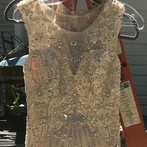 Size 6, Champagne colored prom dress